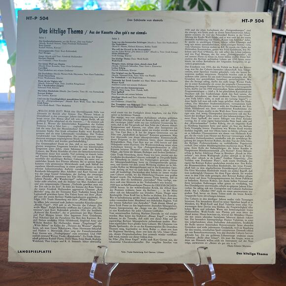Das Kitzlige Thema Aus Der Kassette Das Gab's Nur Einmal LP Telefunken HT-P 504 - Picture 9 of 9